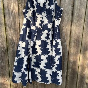 Long Tall Sally Blue and White Dress Sz 18